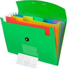 Accordion File Organizer, 7 Pockets Expanding File Folder with Labels, A4/Letter
