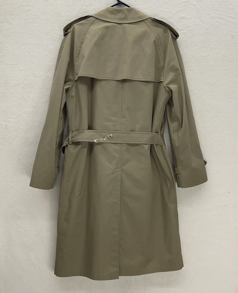 NWOT London Fog Trench Coat 40L Vtg Tan Double Breasted Removable Liner Belted - Image 2 of 4