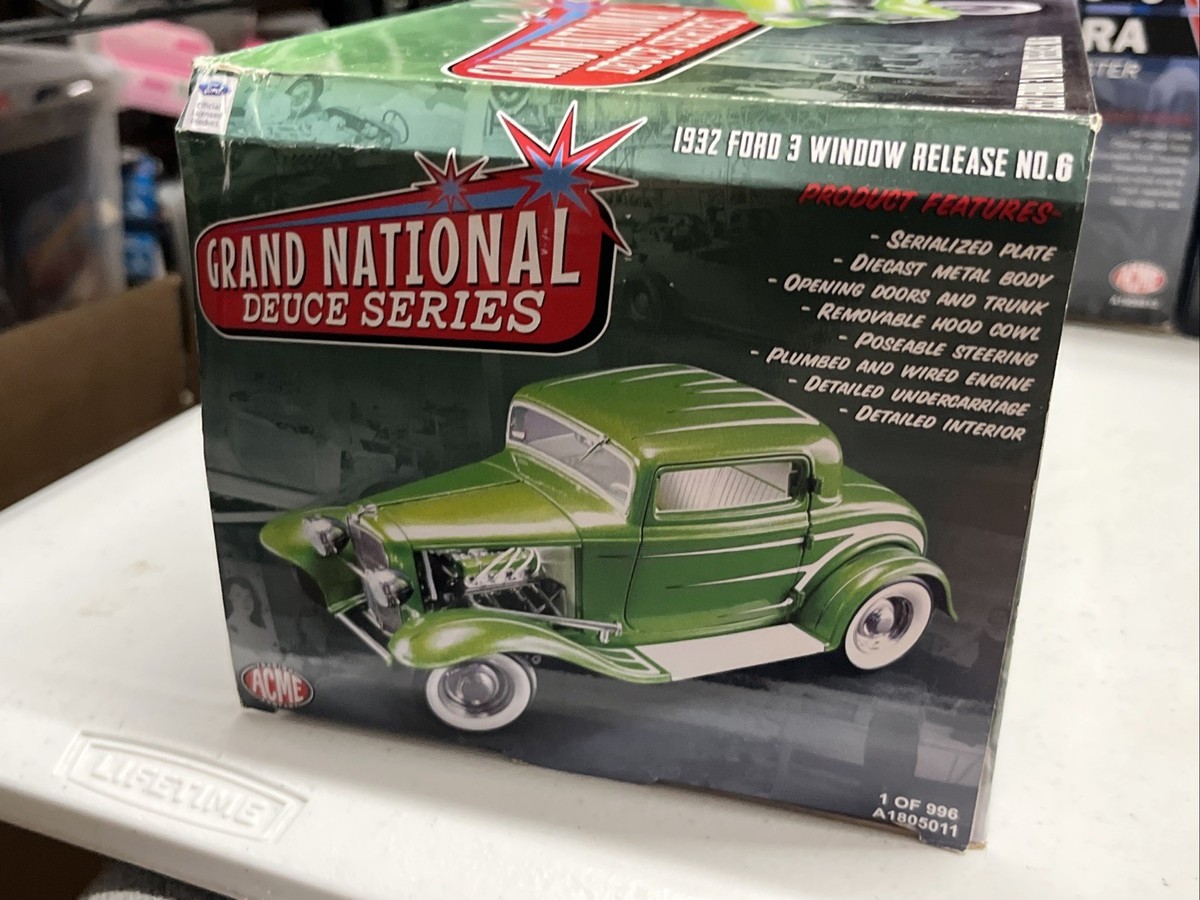 ACME 1:18 SCALE 1932 FORD 3 WINDOW GRAND NATIONAL DIECAST! GREEN