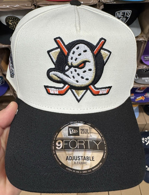 New Era Anaheim Ducks SnapBack Hat 9Forty AF Off White Black Red Accents