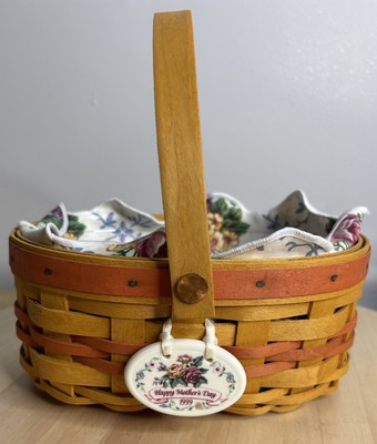 Longaberger 1999 Mother's Day Tea for Two Swinging Handle Protector, Liner & Tag