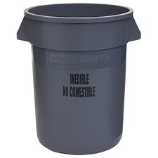 Rubbermaid Commercial Fg263256gray Brute 32 Gal Round Heavy Duty Plastic Can,