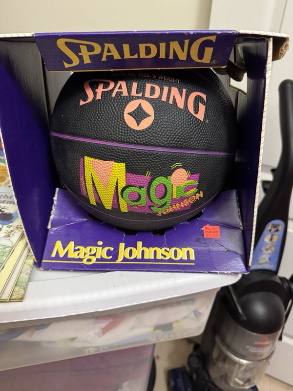 Vintage 1990’s Spalding Black Magic Basketball Magic Johnson Never Opened