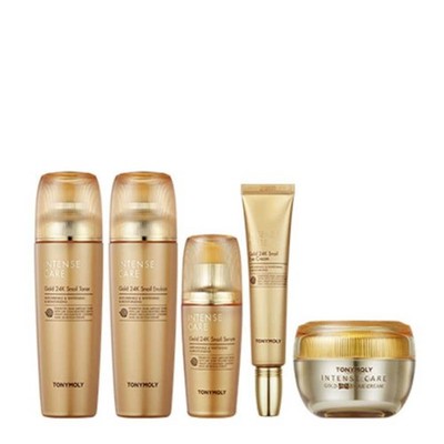 TONYMOLY Intense Care Gold 5pcs Skincare Gift Set Toner Emulsion Serum Eye Cream