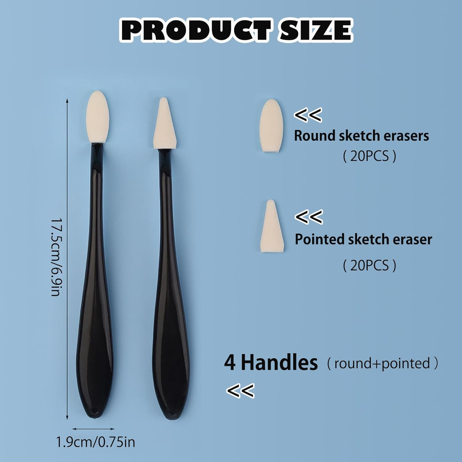 4Pcs Paper Art Blending Blenders Stumps, Sketch Trimmer Erase Sponge Wiper, 2...
