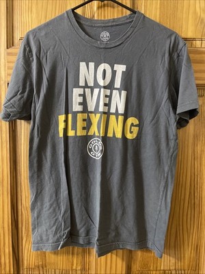 Gold's Gym  Not Even Flexing  Tshirt Gray Men s MED Athletic Workout Gear