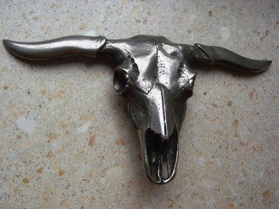 Stier Skull Cowboy Western Gürtelschnalle Rock Longhorn Schaedel Buckle