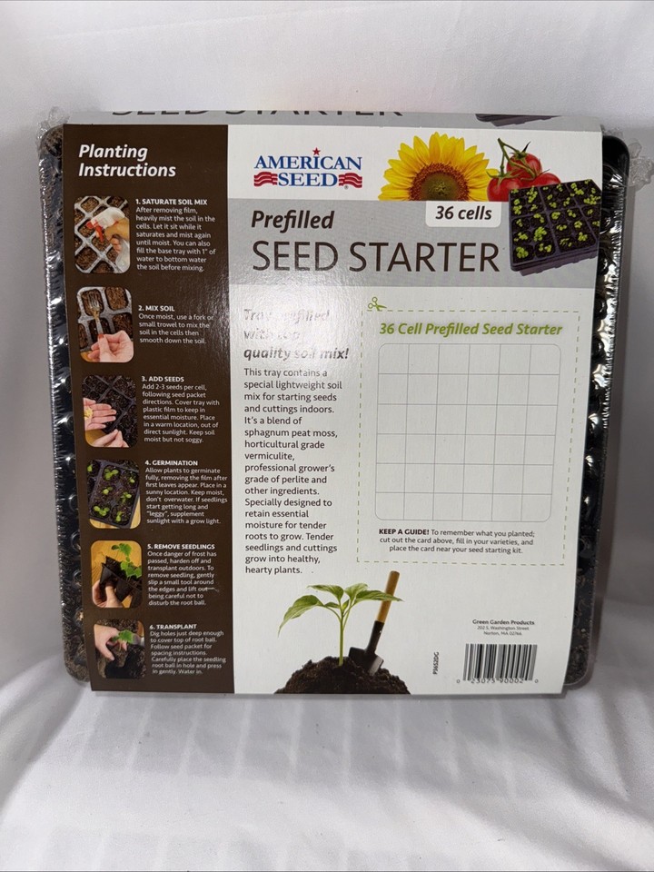 American Seed Prefilled Seed Starter 36 Cells Seed Starter Kit With ...