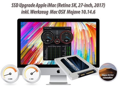 2TB SSD Upgradekit iMac 27 inch A1419 2017 OSX 10.14.6 Mojave inkl. Tools