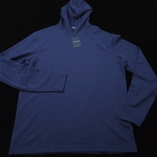 Peter Millar Hoodie -M- NAVY BLUE 90 Merino Wool Pullover Long Sleeve Comfort