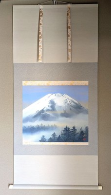 [Good condition] Mt. Fuji Japanese painting hanging scroll