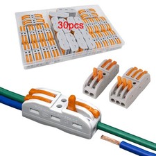 FULARR 30Pcs Premium SPL-2 / SPL-3 Lever-Nut Wire Connectors, Conductor Compa...