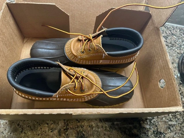 Bean Boots by LL Bean Para Mujer 9M Zapatos de Goma Pato Bajo Marrón Con Cordones Exterior Goma Foto 4 de 4