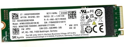 SK Hynix 512GB SSD M.2 2230 PCIe Gen3 x4 NVMe 1.3 BC711