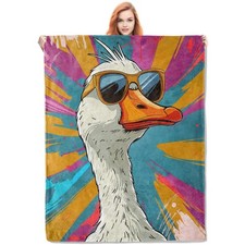 Cute Goose Blanket,Colorful Cartoon Flannel Throw Blankets,Soft Warm Lightwei...