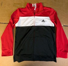 Boys Large 14-16 Adidas colorblock full zip lightweight sweatshirt red/black