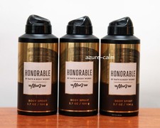 Bath Body Works for Men HONORABLE 3.7ozs Deodorizing Deo Body Spray x 3