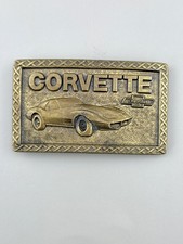 Corvette C3 Sports Car Belt Buckle Solid Brass 1970s Chevrolet Classic