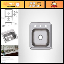 Single Bowl Top Mount Stainless Steel Bar Sink - Durable Kitchen Sink, Easy Inst