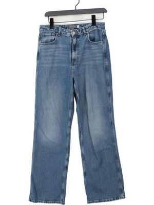 Neuwertige Samt Damen Jeans UK 10 blau Baumwolle mit Elasthan gerade