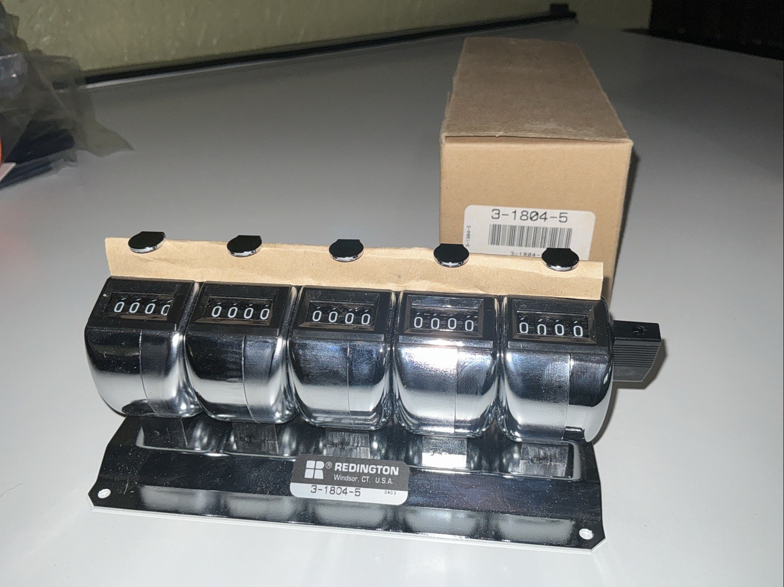 Redington 5 Set Hand Tally Counter Chrome Metal Clicker 3-1804-5 #0403 New