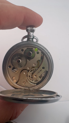 MINERVA ストップウォッチ シルバー Minerva Stopwatch Vintage Swiss Art Deco Pocket Stop Watch Tested
