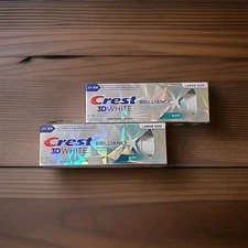 2 Pack Crest 3D White Brilliance Toothpaste, Blast, Large Size 4.6 OZ EXP 02/28