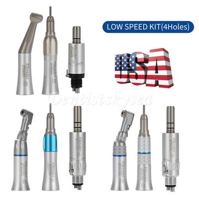 ASKEADNT Low Speed Handpiece Contra Angle Straight Nosecone Motor 4H Push/Latch