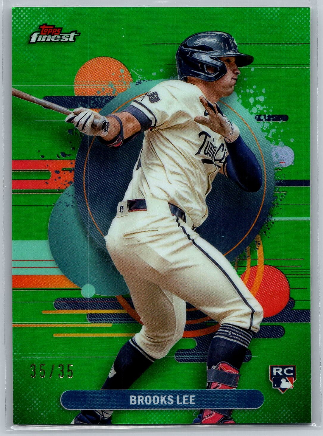 2025 Topps Finest Brooks Lee Uncommon Green /35 Minnesota Twins #163