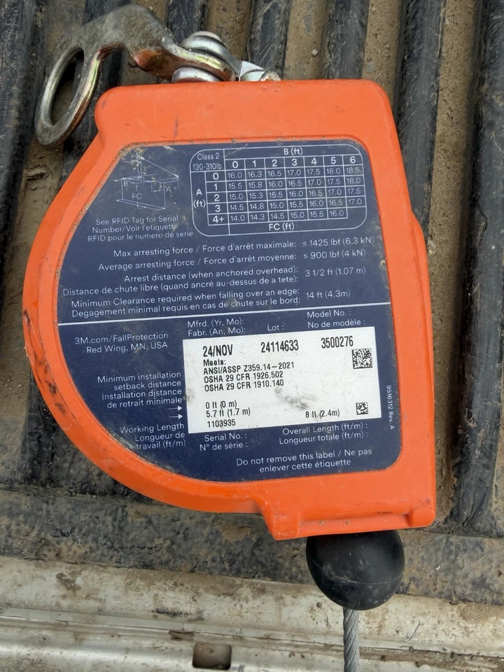 3M DBI SALA 3500276 Nano-Lok Edge Doble Pata Personal Auto Retráctil Línea de Vida 8 ft Foto 3 de 4
