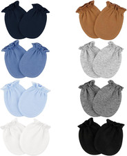 8 Pairs Baby Mittens No Scratch, Skin-Friendly Cotton Newborn Infant Gloves, Bab