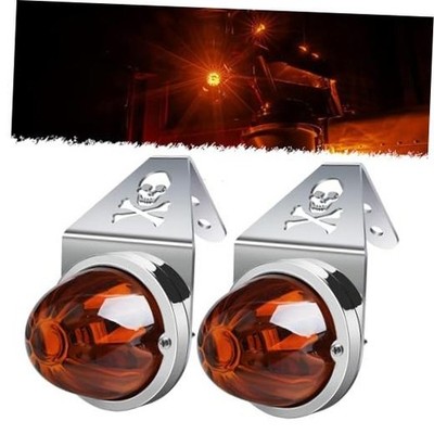 Glass Watermelon Lights with Stainless Clear Lens /Amber H11 Bulb w/ Bracket