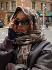 Winter Travel Warm Cashmere Shawl Scarf Fashion Women Luxury Leopard Print Pashm
