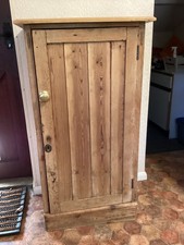 Rustic Victorian Pine Tongue And Groove/plank Cupboard With Shelf