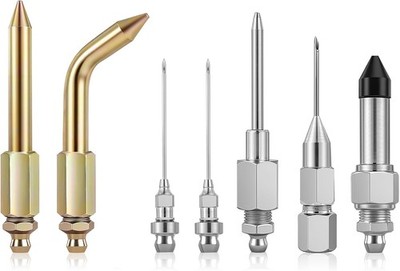 7PCS Needle Tips Accessories Kit Set Mini Dispenser Rubber Joint Nipple Straight