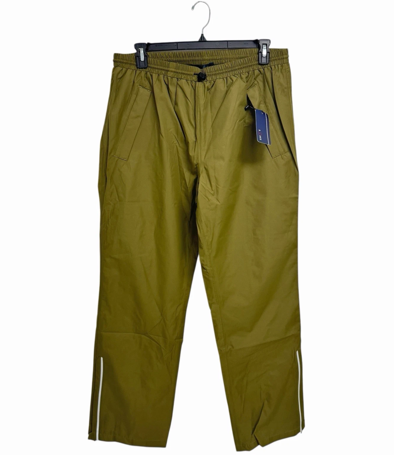 5Oaks Men's Unisex waterproof Rain Over pants green olive with pockets size XL