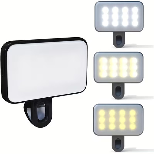 LED Selfie Ring Light Clip-on for Phone & Laptop | Portable Video Call Lighting