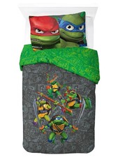Teenage Mutant Ninja Turtles Kids Twin/Full Reversible Comforter  Sham Set