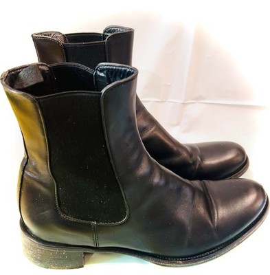 PRADA womens Black Leather Boots Made in Italy Size 37 Eu 6.5-7 vintage 