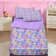 Nesker Zipper Bedding Full Colorful Butterfly Zip Up Bedding Set for Girls an...