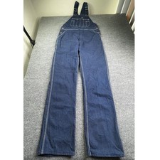 Round House Overalls Men 38x38 Blue Denim Made in USA Workwear Bibs