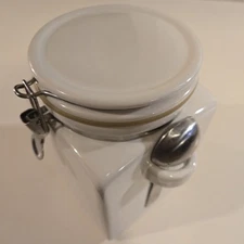 Zero Japan SC-43-WH 8" White Ceramic Square Canister for Dry Goods Storage