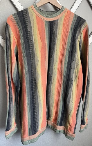 Carlo Colucci Men's 54 Multicolor Cotton Blend Sweater