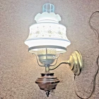 Vintage Brass Wall Sconce Light Fixture Frosted Gglass Shade MCM Art Deco Style