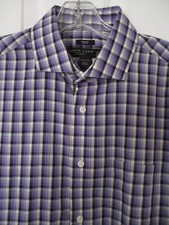 Pronto Uomo Mens L/S Purple Cotton Dress Shirt NWOT - Size 16.5/32-33 Slim Fit