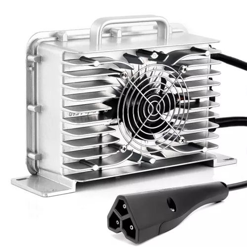 48 Volt 15 AMP Golf Cart Battery Charger 3 Pin Triangle Plug For EZGO TXT RXV - Picture 3 of 9