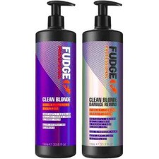 Fudge Clean Blonde Damage Rewind Violet-Toning Shampoo & Conditioner 1000ml
