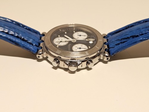 VINTAGE BEAUTIFUL TWO TONE DIAL SWISS MEN'S CHRONOGRAPH QUARTZ WATCH"PEQUIGNET" - Picture 13 of 18