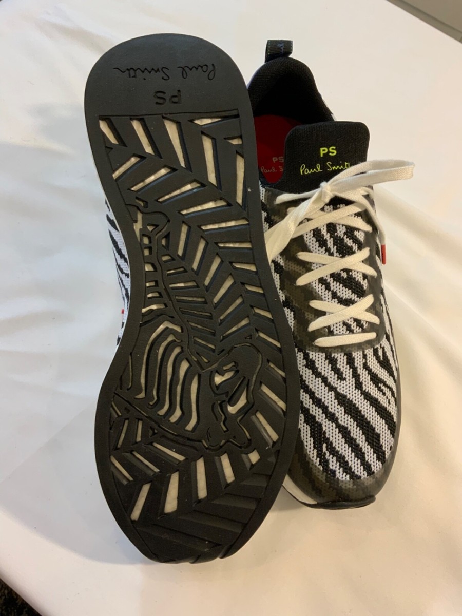 Paul Smith Mens Black/White Knit Slip On Sneakers Shoes Size  display picture 2