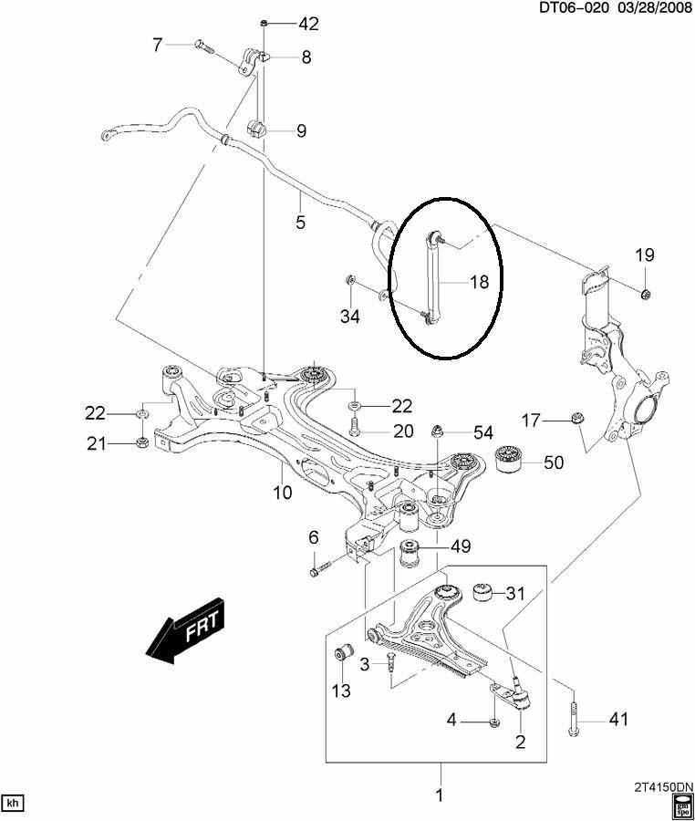 1 ) Genuine GM 95994977 LINK - Front Stabilizer Bar 2004-2011 Aveo